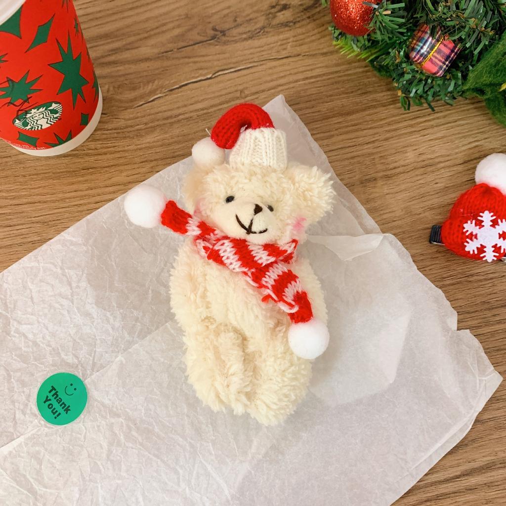 Blucome Lovely Plush Baby Bear Brooch for Women Men Scarf Coat New Year Christmas Gift