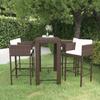 Day and Night - Day and Night 5-piece Garden Bar Set and Brown Synthetic Rattan Cushions