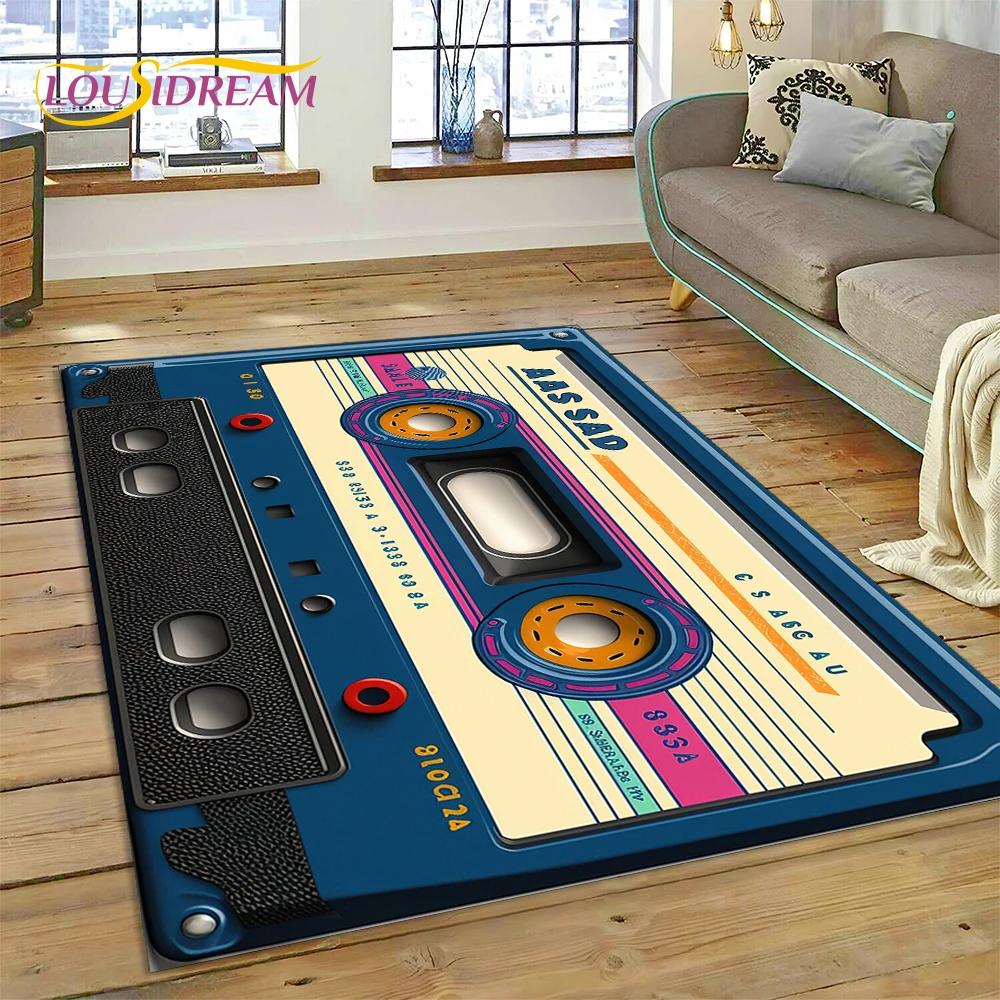 3D музыкальная кассета, ретро-рекордер, CD-инструмент, ковер, коврик для спальни, гостиной, домашний диван, украшение, детский декор, напольный коврик