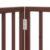 6 Piece Foldable Brown Dog Gate 300 cm Poplar Wood