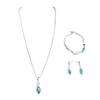Набор из 3 предметов Синий кулон-ожерелье Серьги Браслет Элегантный сплав Ожерелье Браслет Серьги Набор для