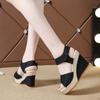 Fashion Summer New Wedge Heel Fish Mouth Sandals, Women's Casual Muffin Thick-soled High-heeled Velcro Women's Shoes