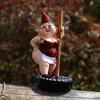 Pole Dancing Gnome Garden Statue Resin Balcony Gnome Funny Outdoor Gnome Figure Creative Garden Spring Decoration Sculpture