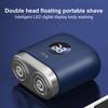 Мини-электробритва с цифровым дисплеем, USB-перезаряжаемая, водонепроницаемая, с двумя головками, портативная, для путешествий, бритва для мужчин, триммер для бороды, инструмент для удаления волос