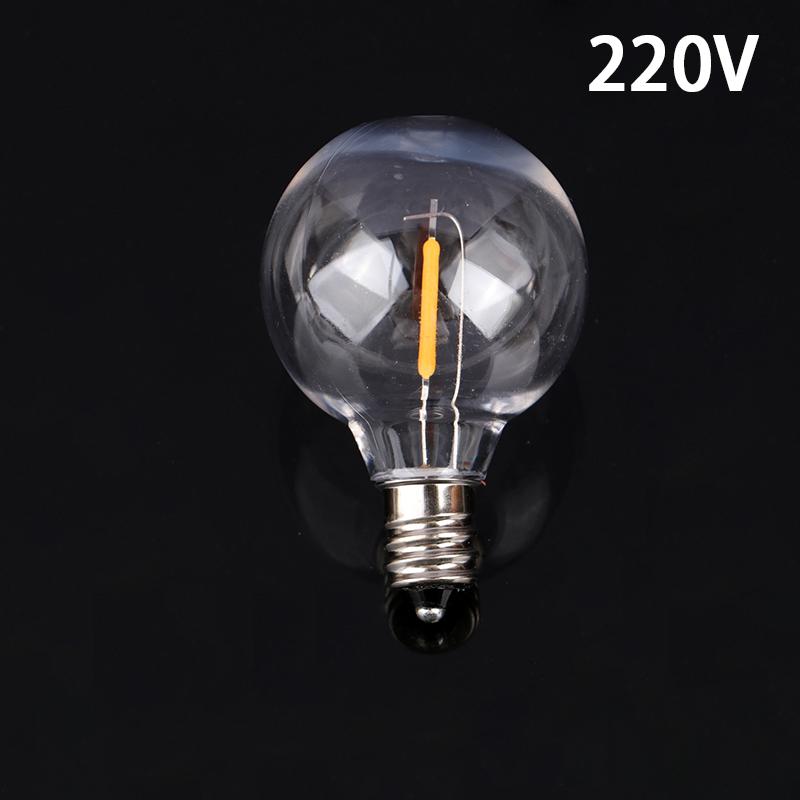 G40 лампочки E12 3 В 120 В 220 В 1 Вт стеклянные шарообразные лампочки гирлянда для внутреннего и наружного использования патио домашний садовый декор теплый белый цвет