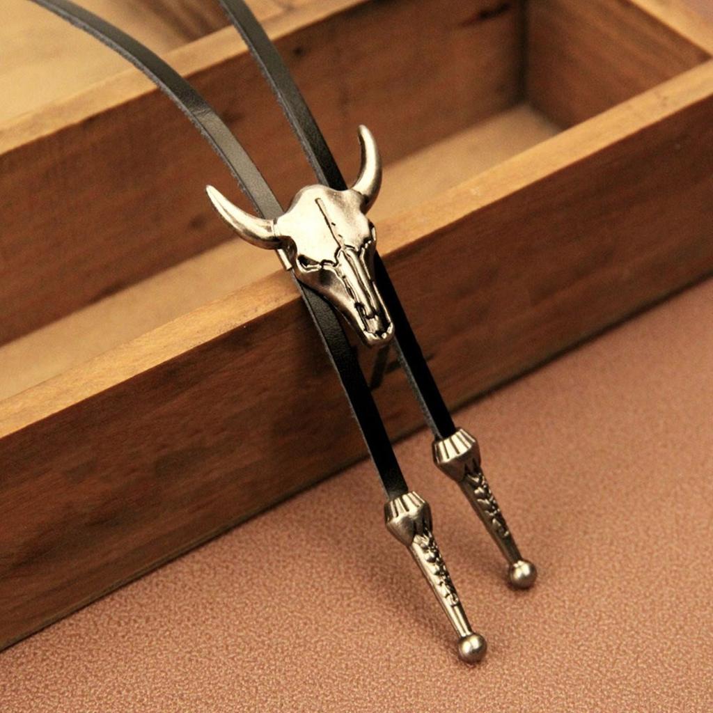 Винтажный западный ковбойский галстук-боло с головой коровы, галстук, панк-ожерелье, аксессуар для костюма, американский галстук-боло, западный