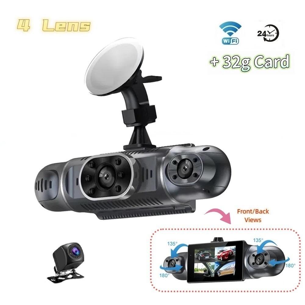 Автомобильный видеорегистратор 1080P 3/4 объектив Видеорегистратор WIFI Ночное видение Передняя левая правая камера заднего вида Автомобильный аксессуар Видеорегистратор