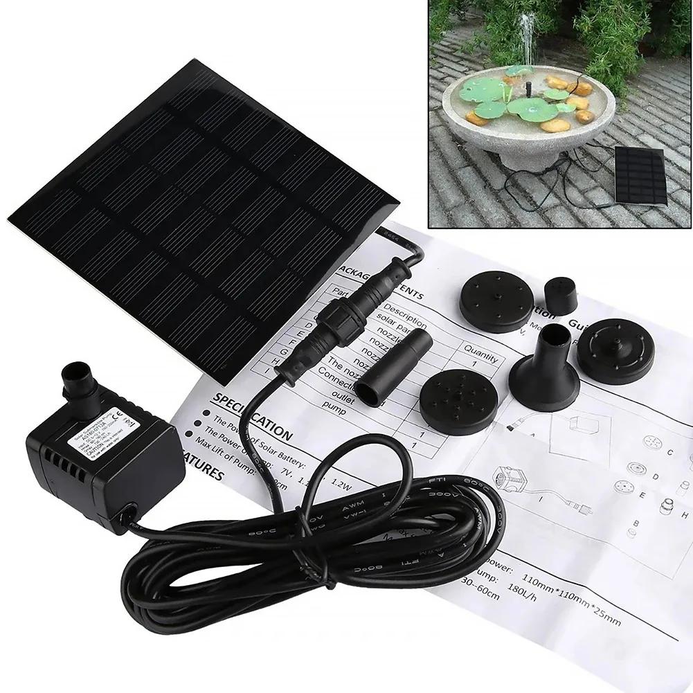 11/15.5cm Water Fountain Solar Power Panel Water Pump  8 Nozzle Outdoor Watering System Energy Saving Kits Garden Decoration