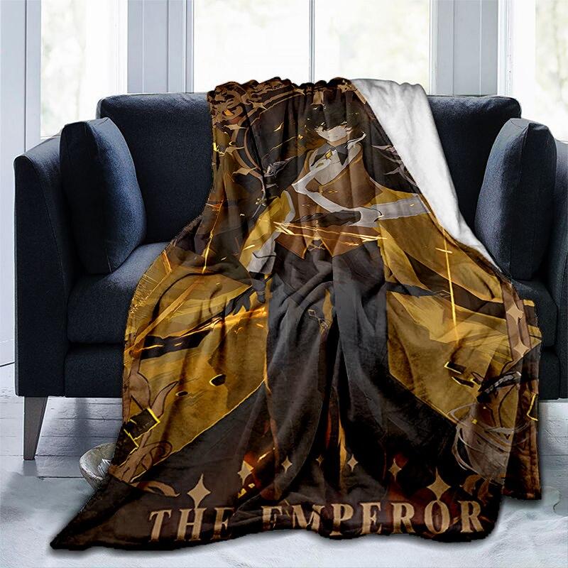 Мультяшное одеяло с принтом Genshin, фланелевое теплое мягкое плюшевое одеяло для дивана-кровати, милое плюшевое одеяло в стиле аниме