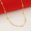 24K Gold Necklace Plating Gold 45CM Box Chain Beaded Necklace Short Chain for Woman Charm Jewelry