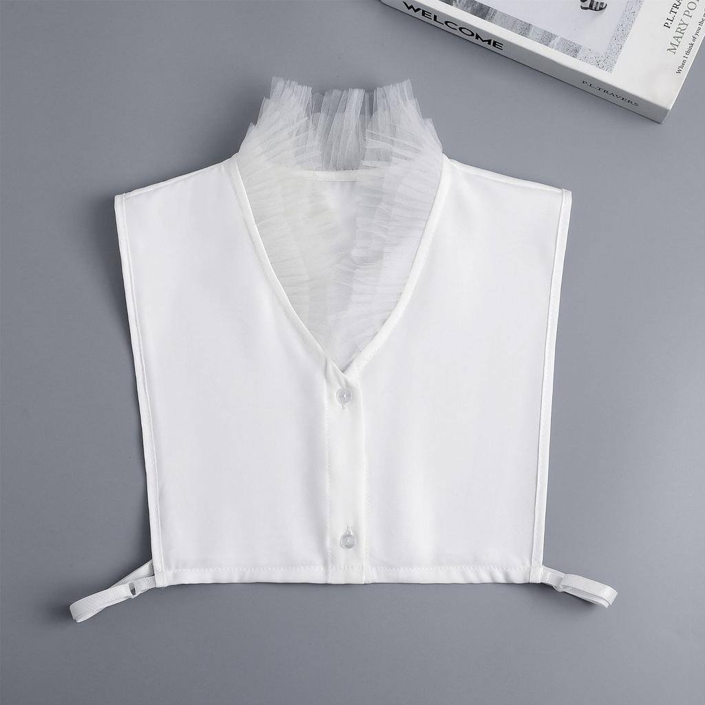 Lace V-neck Shirt Detachable Collar for Sweater Autumn Fake Collar Woman Removable Shirt Neck False Collar
