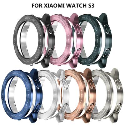 Чехол для Xiaomi Mi Watch S3 Чехол Аксессуары ПК Защитный чехол для Mi Watch S3 Гальванизированный проволочный полый корпус + безель