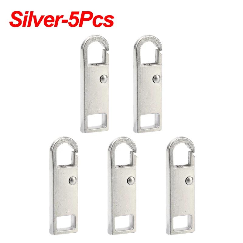 1/5Pcs Detachable Metal Zipper Pull Tap Replacement Zipper Head Puller Repair Kits for Clothing Bags DIY Sewing Zipper Sliders