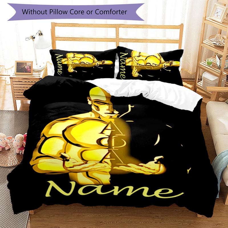 3pcs Custom Name Alpha Phi Alpha Bedding Set Duvet Cover Closure Includes 1 Duvet Cover & 2 Pillowcases for All Seasons Bedroom Decor