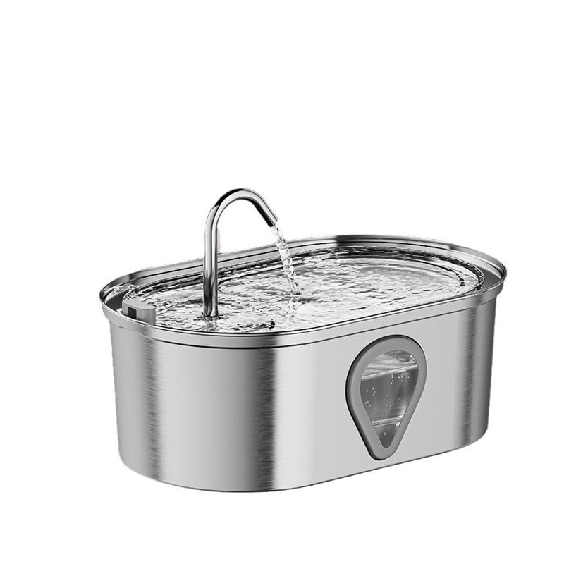 Large Capacity 35L Automatic Pet Water Dispenser Stainless Steel Cat Dog Fountain With LED Light Quiet Operation For Home Office