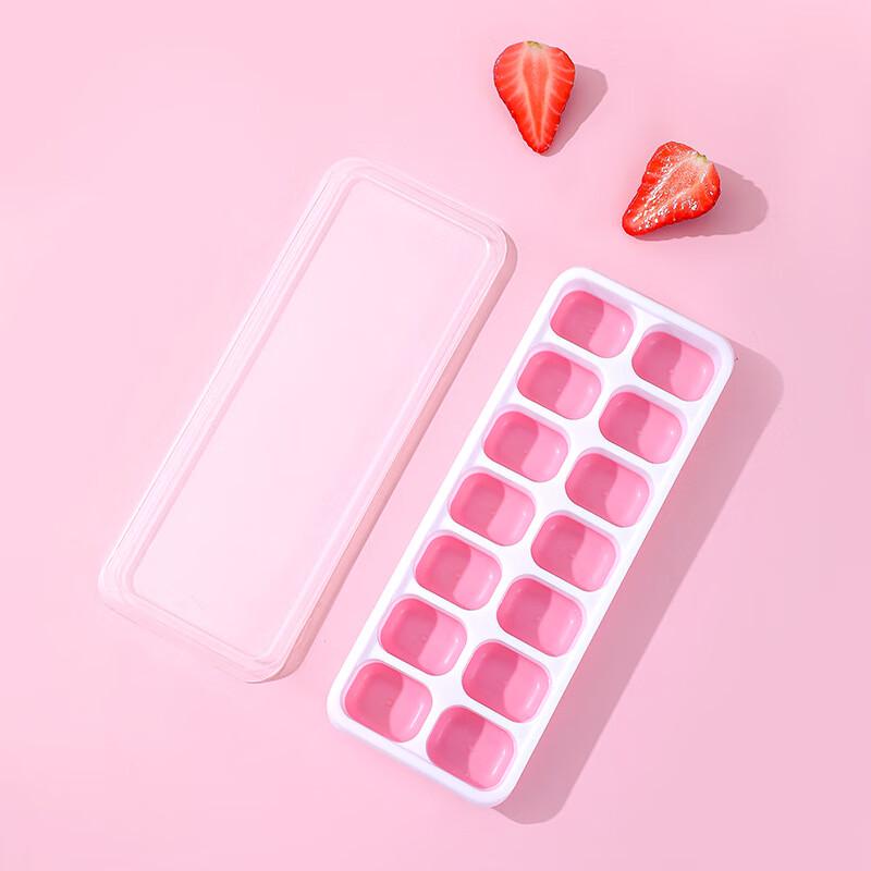 Square Silicone 14-Grid Ice Cube Tray with Lid