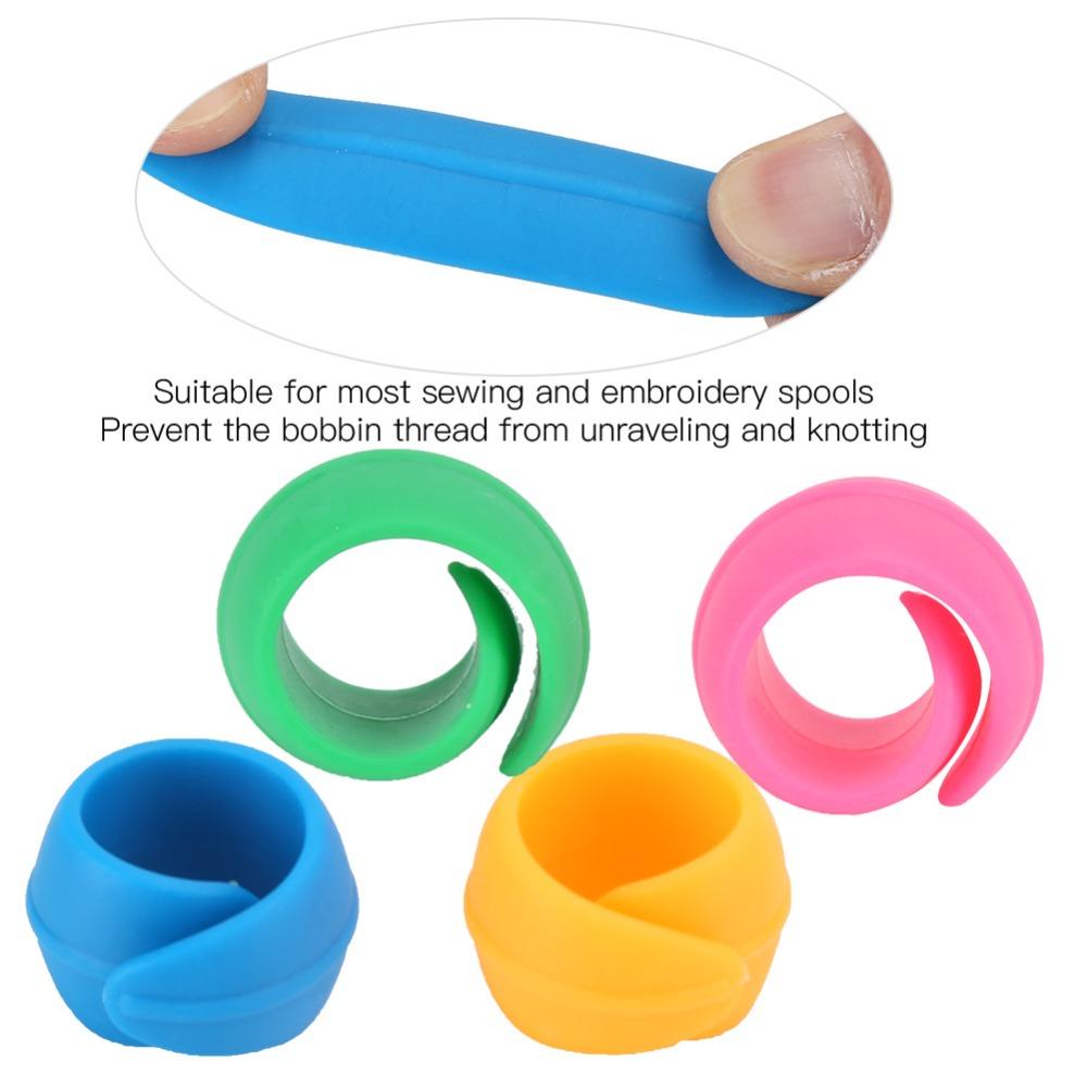 40pcs Silicone Spool Huggers Colorful Bobbins Clips Thread Spool Savers Prevent Unwinding