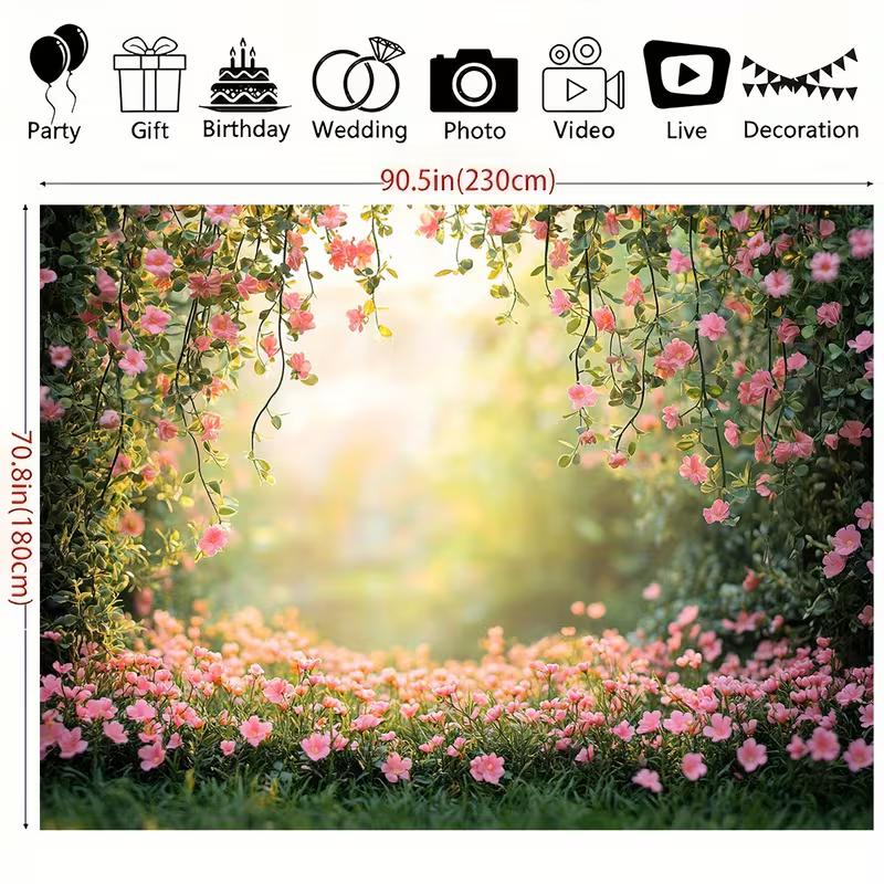 2D Фон для фотосъемки Сад розовых цветов на пружине