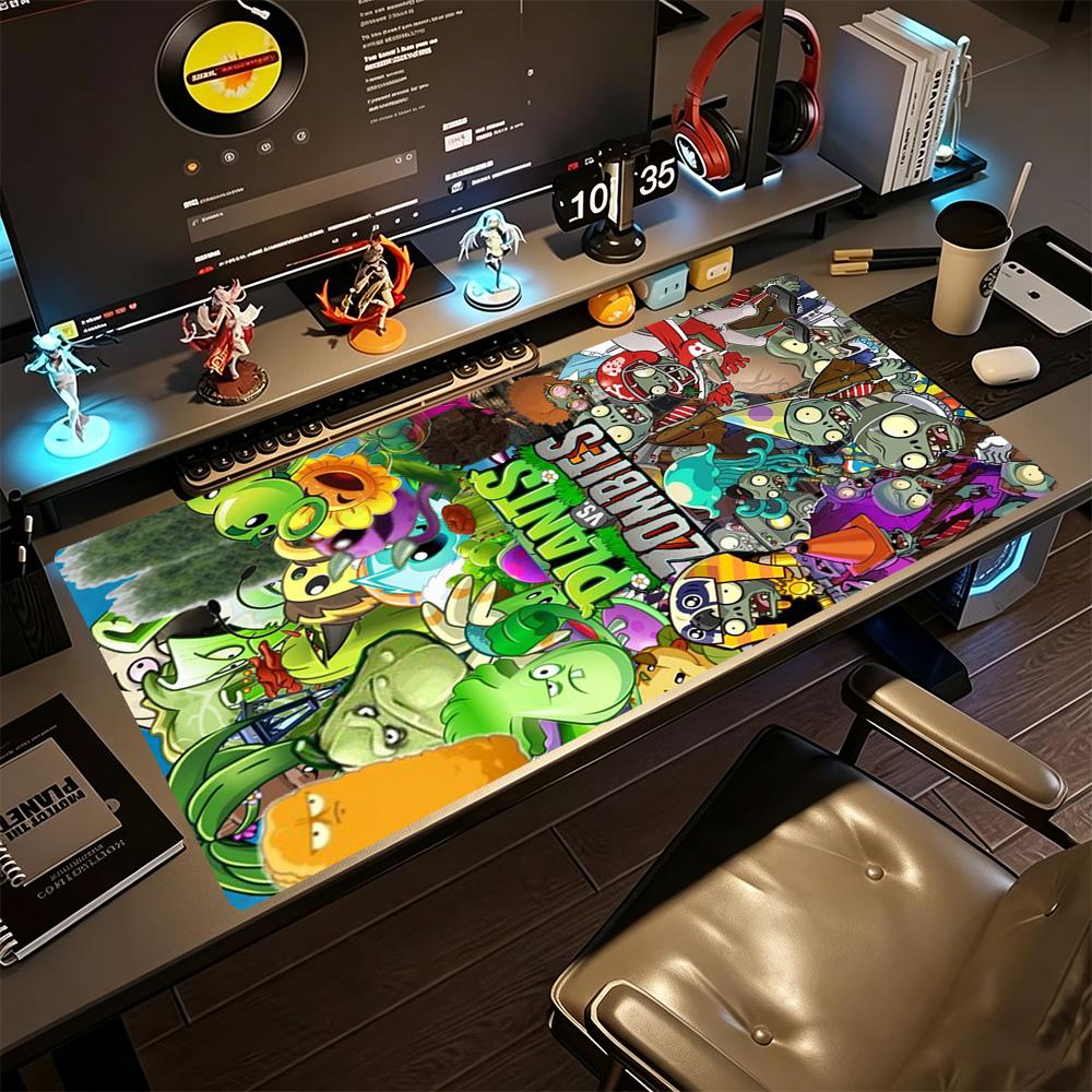 Plants Vs Zombies Large Mouse Pad Gaming Laptop Mouse Pad Computer Desk Keyboard Mat Nonslip Rubber Bottom Computer Decor Item Office Use