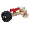 Tank Refill Elbow Adapter with Gauge Metal High Temperature Proof Real Time Pressure Monitoring for BBQ Gas Grill