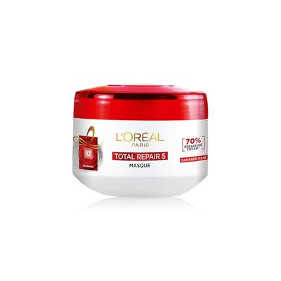 Маска для волос L'Oréal Paris, Для поврежденных и ослабленных волос, С про-кератином + керамидами, Total Repair 5, 200 мл