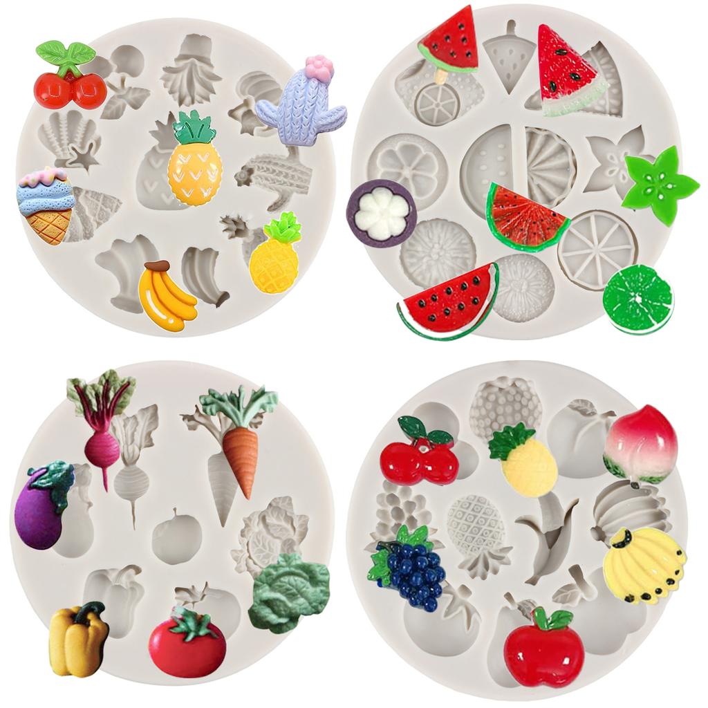Силиконовая форма для фруктов, клубники, арбуза, банана, формы для помадки, инструменты для украшения торта, конфеты, смола, глина, шоколадная форма