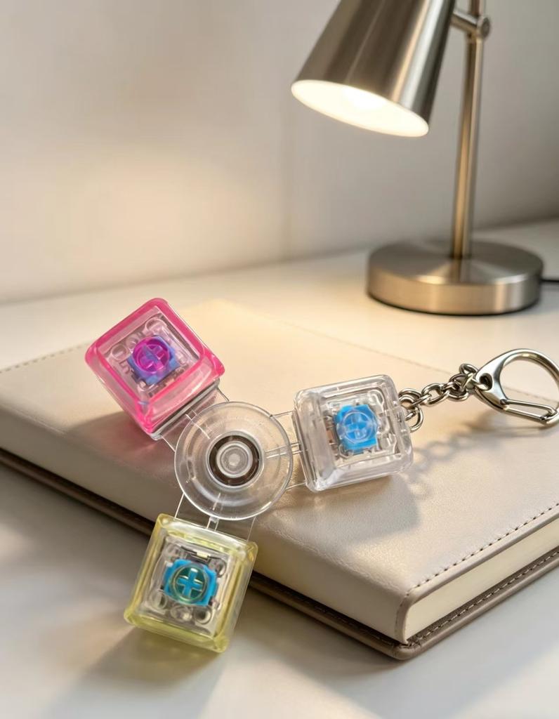 Светящаяся LED Клавиатура Брелок Игрушки-антистресс Кликер Сенсорная игрушка Снятие стресса для Брелка Клавиатуры Гаджет-антистресс для Взрослых игрушка
