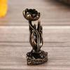 1Pc Vintage Buddha Hand Lotus Incense Burner Metal Backflow Incense Holder For Home Room Creative Tea Table Decor