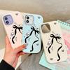 For OPPO A18 A38 A54 A60 A96 Reno12 F 8T 8Z Vivo V30 V40 Y15s Y22 Y27 Y30 Y36 Cartoon Bowknot Dog Soft Silicone Candy Color Phone Case