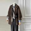 Маленькое универсальное пальто из коричневой шерсти в корейском стиле для женщин - Осень/Зима 2025