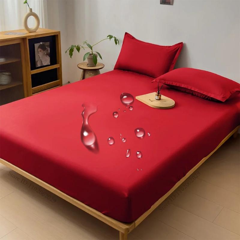 2025 Водонепроницаемый Наматрасник Простыня на резинке Матрас Покрывало Защитные Накладки Односпальный/Двуспальный/Кинг/Квинсайз Полный Размер Серый/Белый