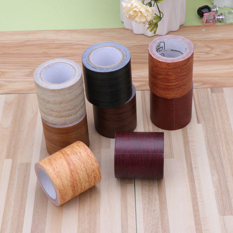 5M/Roll Realistic Woodgrain Repair Adhensive Duct Tape 8 Colors For Furniteru