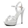 Word Sandals Women 2025 New Summer Fashion 13CM Joker Online Celebrity Sexy High Heels Stilettos