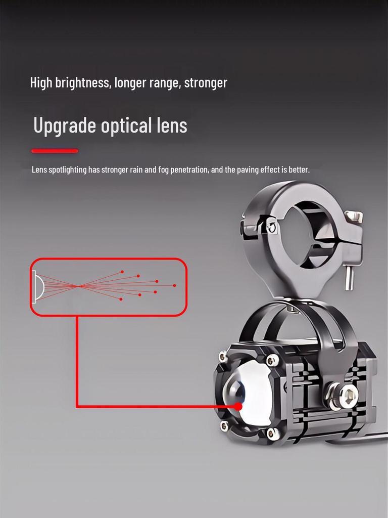 Светодиодный мотоциклетный прожектор высокой интенсивности с дьявольским глазом - Суперяркий, Четырехцветный стробоскоп, Дальний/Ближний свет
