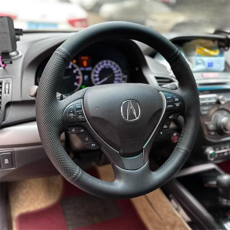 Hand-Stitched genuine leather car Steering Wheel Cover For Accord Euro 2008-2015 Acura TSX Sport Wagon 2008-2015 car Interior