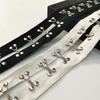 2meters 4cm Wide Black White Cotton Webbing Eyelet Metal Buckle Trimming DIY Clothing Home Textile Accessories Sewing Craft