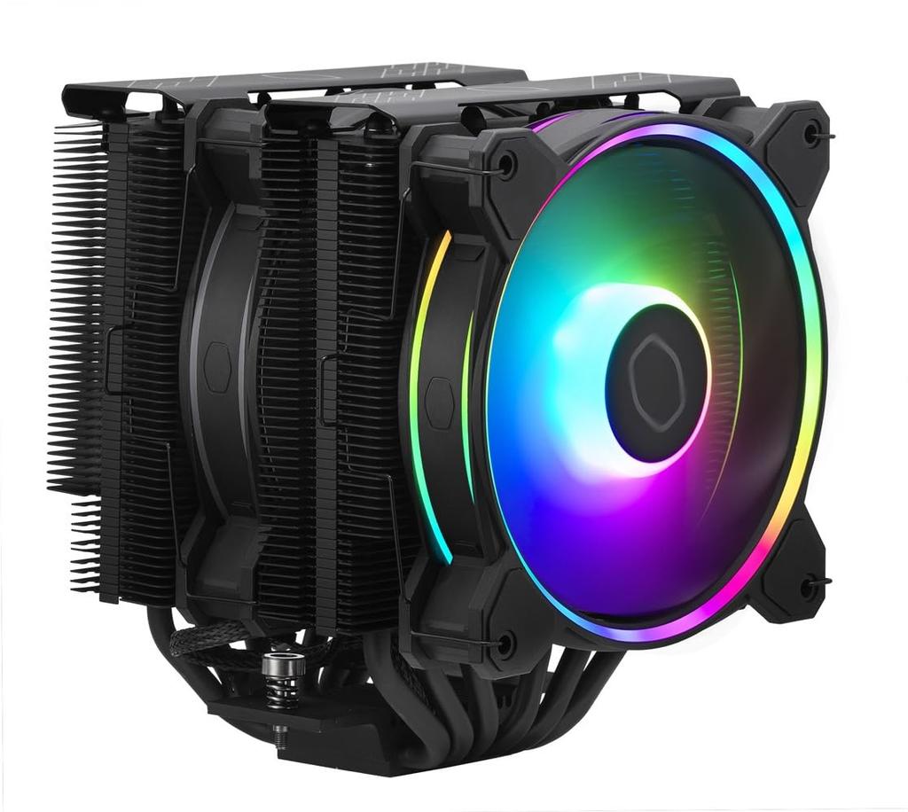 Cooler Master Hyper 622 HALO BLACK 6 тепловых трубок двойной башенный вентилятор совместим с воздушным охлаждением процессорного кулера FN1958 и LGA1700/AM5/AM4 RR-D6BB-20PA-R1