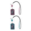 2x Держатель для ID-карты со стразами, шейный шнурок-ожерелье, чехол +Розовый