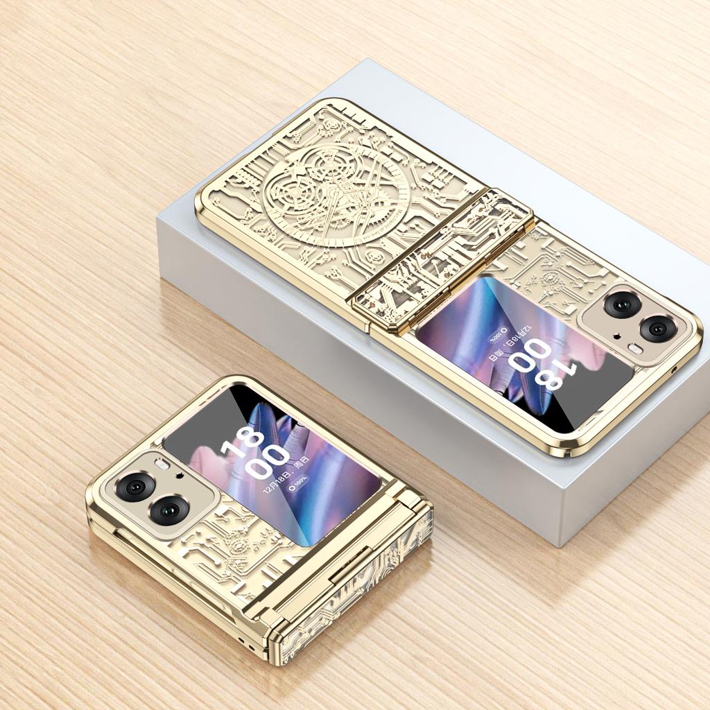Серия Mechanical Legend для Oppo Find N2 Flip 5G Защитный чехол для телефона Жесткая ПК Гальваническое покрытие