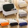 1PC Velvet Storage Stool Cover Stretch Ottoman Footrest Cover Soft Rectangle Piano Seat Slipcover Living Room Bedroom