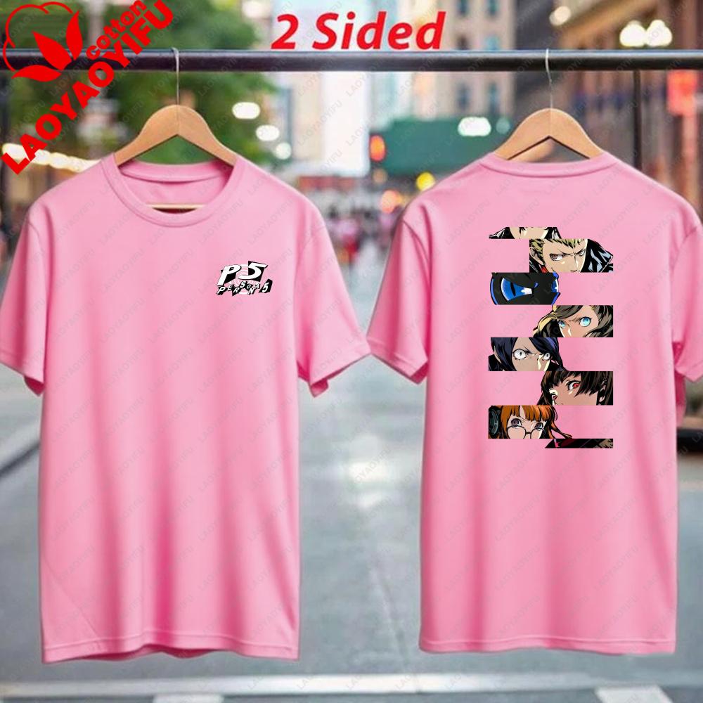 Persona 5 Royal Anime Characters Group Print T-Shirt Retro Gaming Inspired Design Soft Cotton Tops Fashion Unisex Streetwear