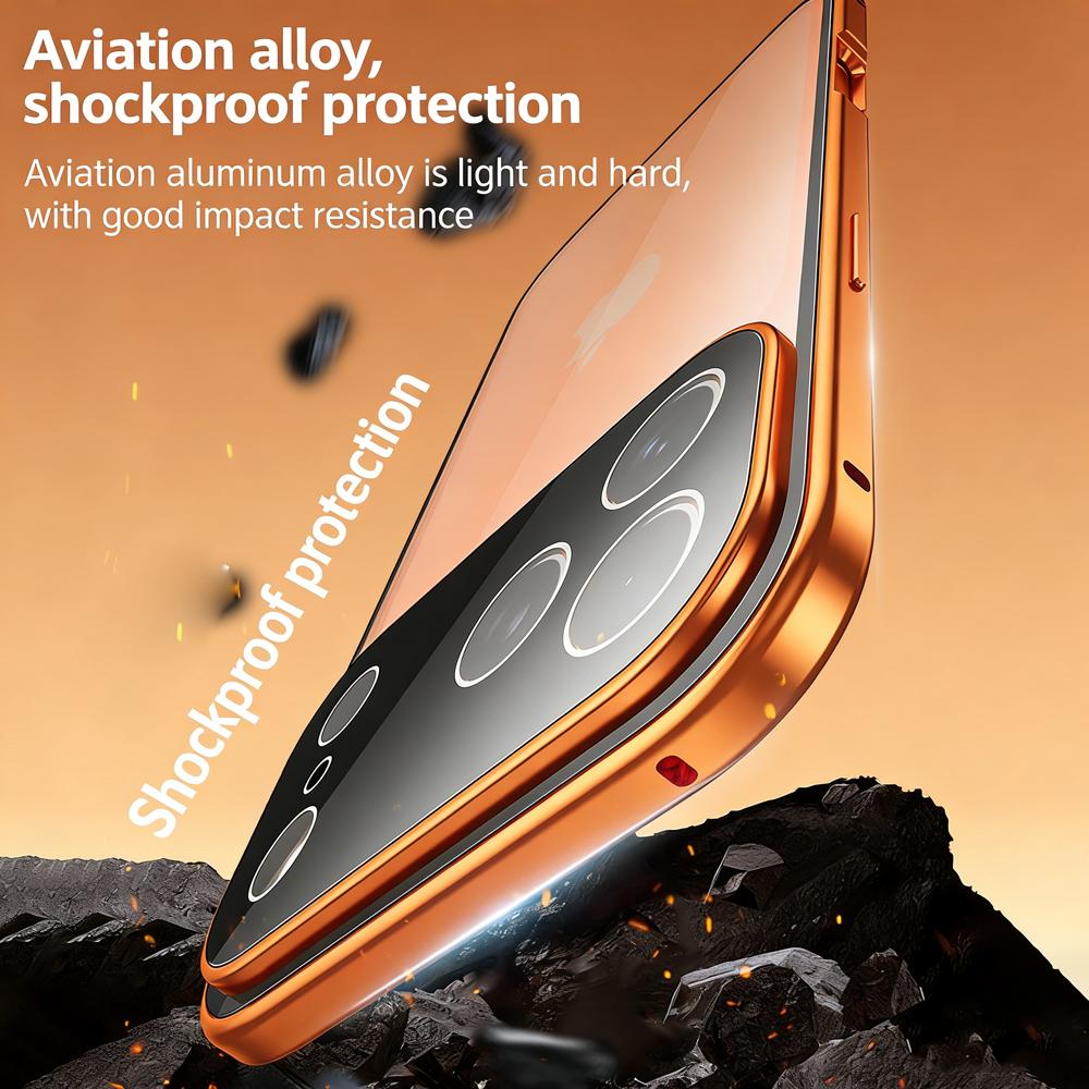 360 Металлический чехол с магнитной адсорбцией для Samsung Galaxy S26 S25 S24 S23 S22 Ultra Plus Полная защита объектива Двустороннее стеклянное чехол-бампер для телефона