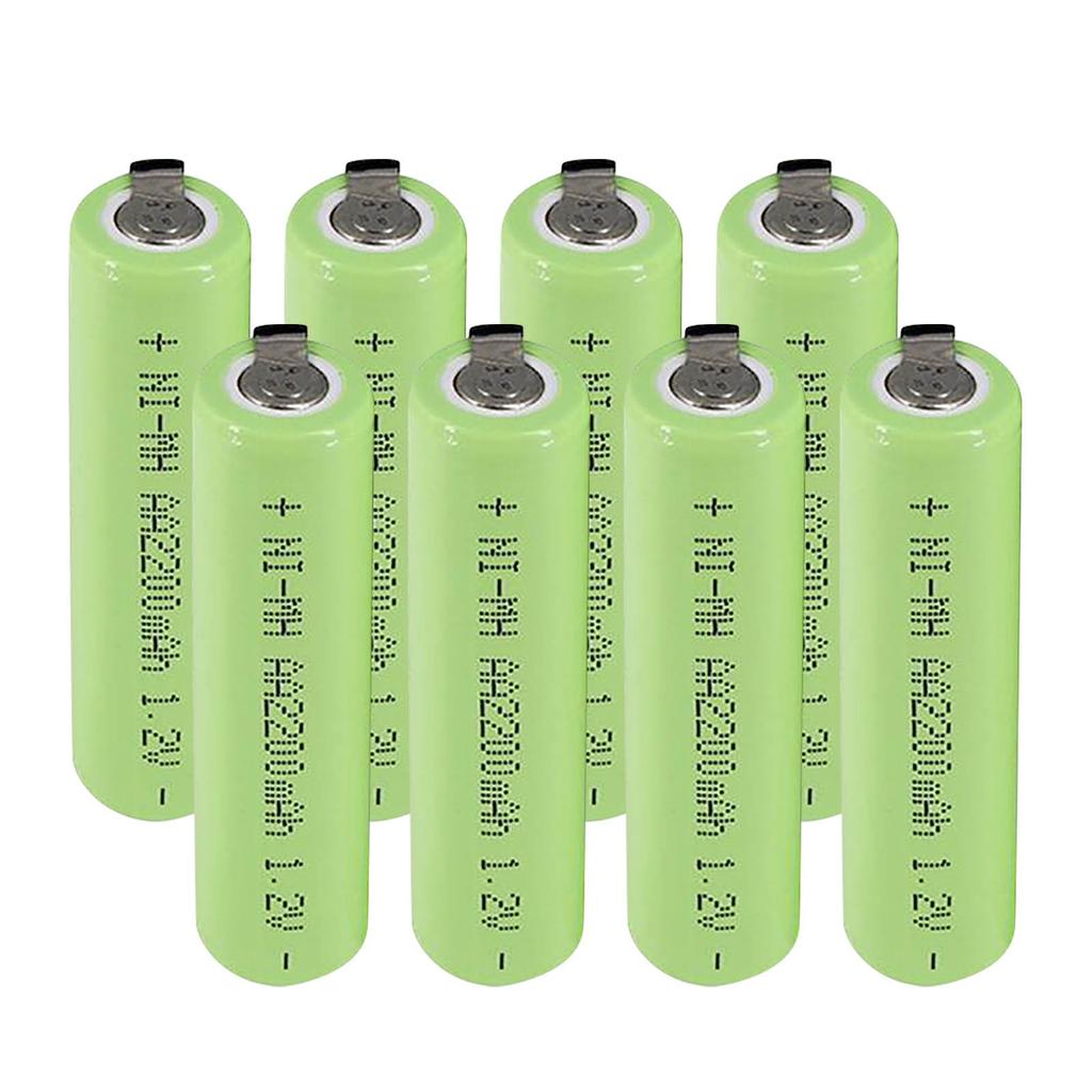 Батарея AA, 2200 мАч, 1,2 В, NiMH аккумуляторы типа AA со сварочными выступами для электрической зубной щетки, бритвы 2A