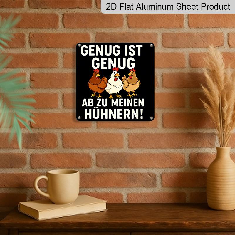 2D Flat -1pc, Decorative Aluminum Plaque and Ornament, Farm Animal Theme, Retro Rustic Style, Suitable for Kitchen, Dining Room, Courtyard, and