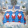 Homewish Christmas Tree Duvet Cover Set for Children, Xmas Gingerbread Bedding Set, Santa Claus Comforter Cover Set