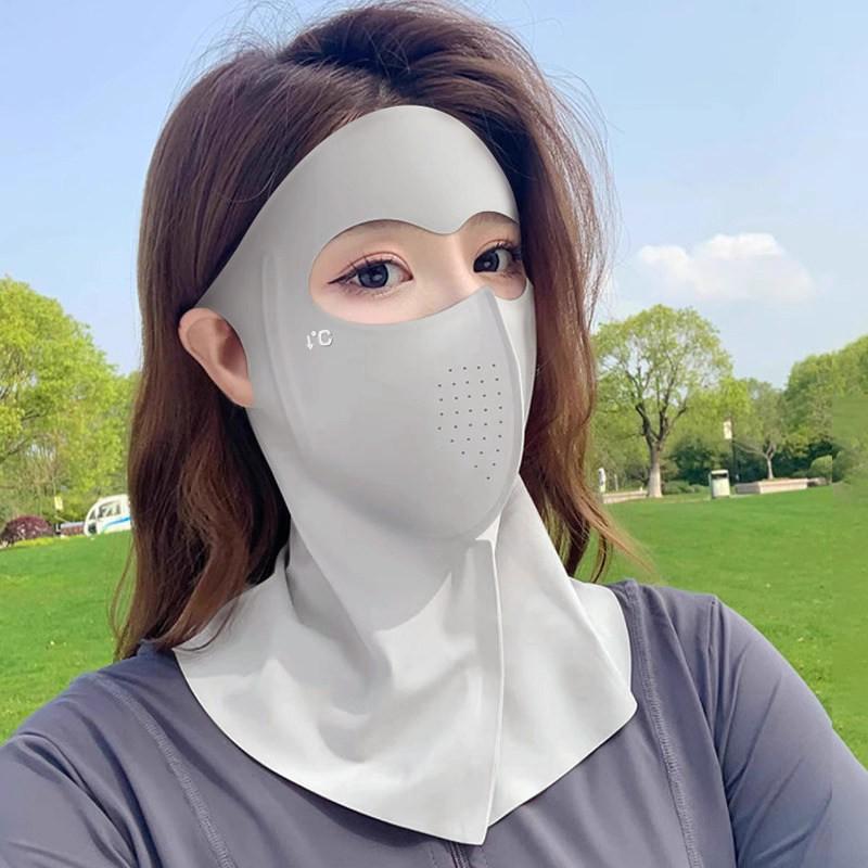 Seamless UPF50+ Face Mask: Full Sun & Wind Protection, Summer Warmth, Portable Head-Mounted Design