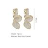 Metal Flower Cream Epoxy Earring Stud Women Fashion Gold Color Plating Irregular Post Earrings Heavy Design Statement Earrings