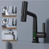 Pulling Lifting Digital Display Faucet Waterfall Basin Faucet Stream Sprayer Hot Cold Water Sink Mixer Wash Tap For Bathroom