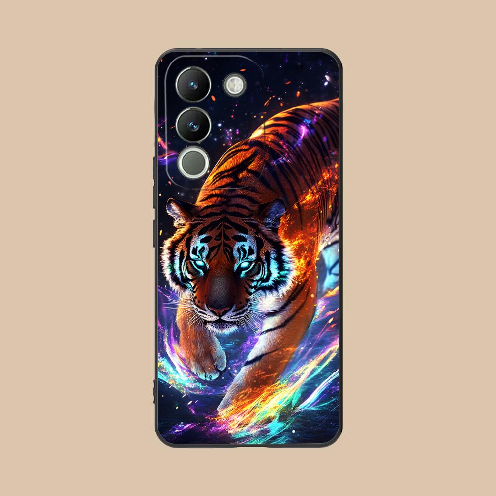 Неоновый чехол для мобильного телефона с тигром для VIVO V60 V50 V40 V30 V29 V27 V25 V23 Pro Lite 5G Цветной печатный чехол Чехол для смартфона