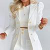 2022 Spring Long Sleeve Solid Color Blazer & Mini Skirt Set